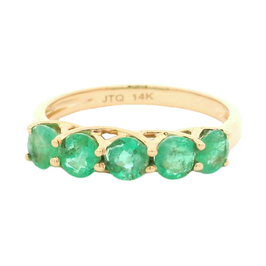 1.29 Ct Round Emerald 14K Gold Ring
