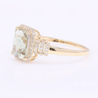 1.72 Ct Octagon Step Cut Natural Sunstone 14K Gold Ring