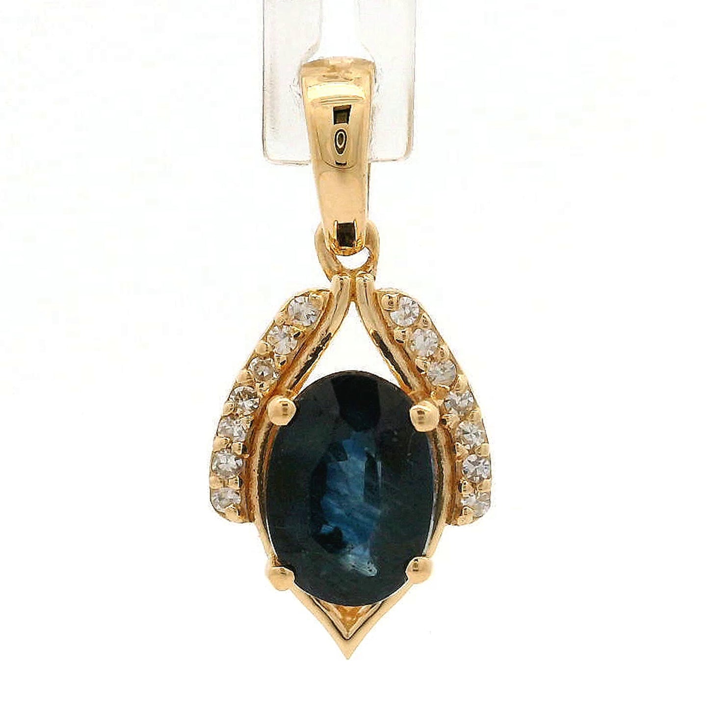1.28 Ct Oval Sapphire 14K Gold Pendant