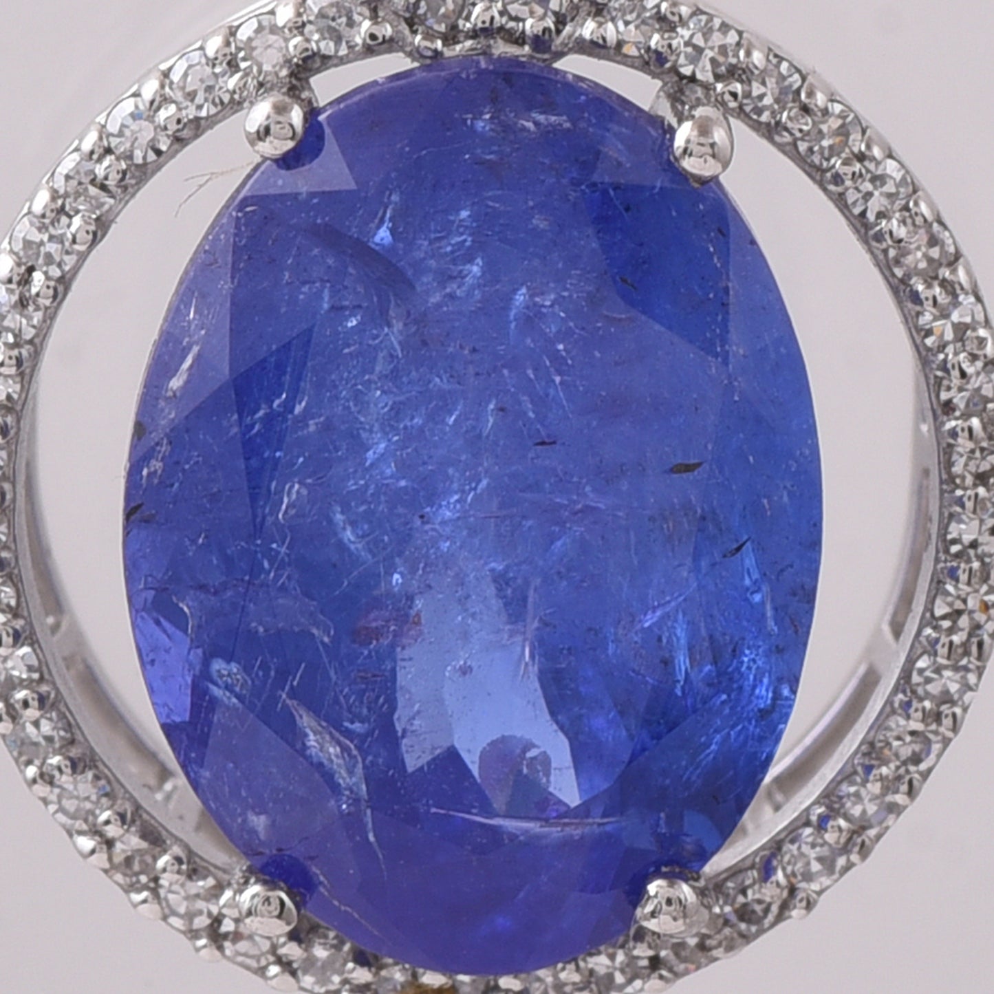 4.81 Ct Oval Mixed Cut Natural Tanzanite 950 Platinum Pendant