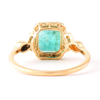 2.12 Ct Octagon Step Cut Natural Emerald 14K Gold Ring