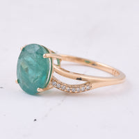 2.59 Ct Oval Natural Emerald 14K Gold Ring