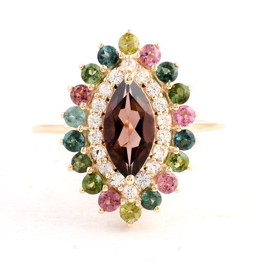 2.07 Ct Marquise Tourmaline 14K Gold Ring