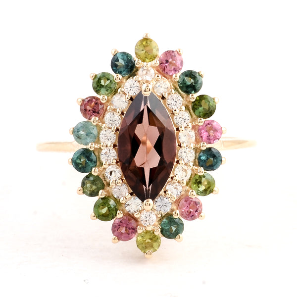 2.07 Ct Marquise Tourmaline 14K Gold Ring