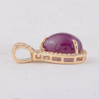 3.85 Ct Pear Ruby 9K Gold Pendant