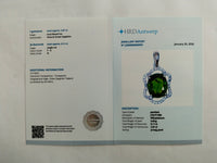 2.72 Ct Oval Mixed Cut Natural Green Sapphire 950 Platinum Pendant