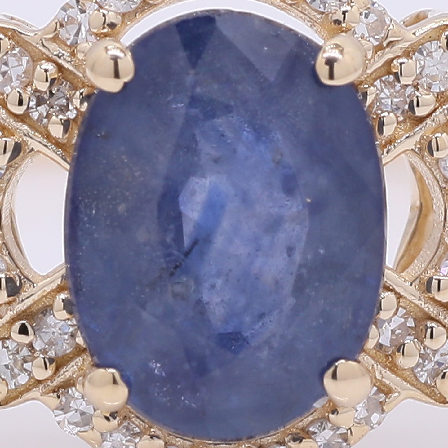 1.56 Ct Oval Mixed Cut Natural Sapphire 14K Gold Ring