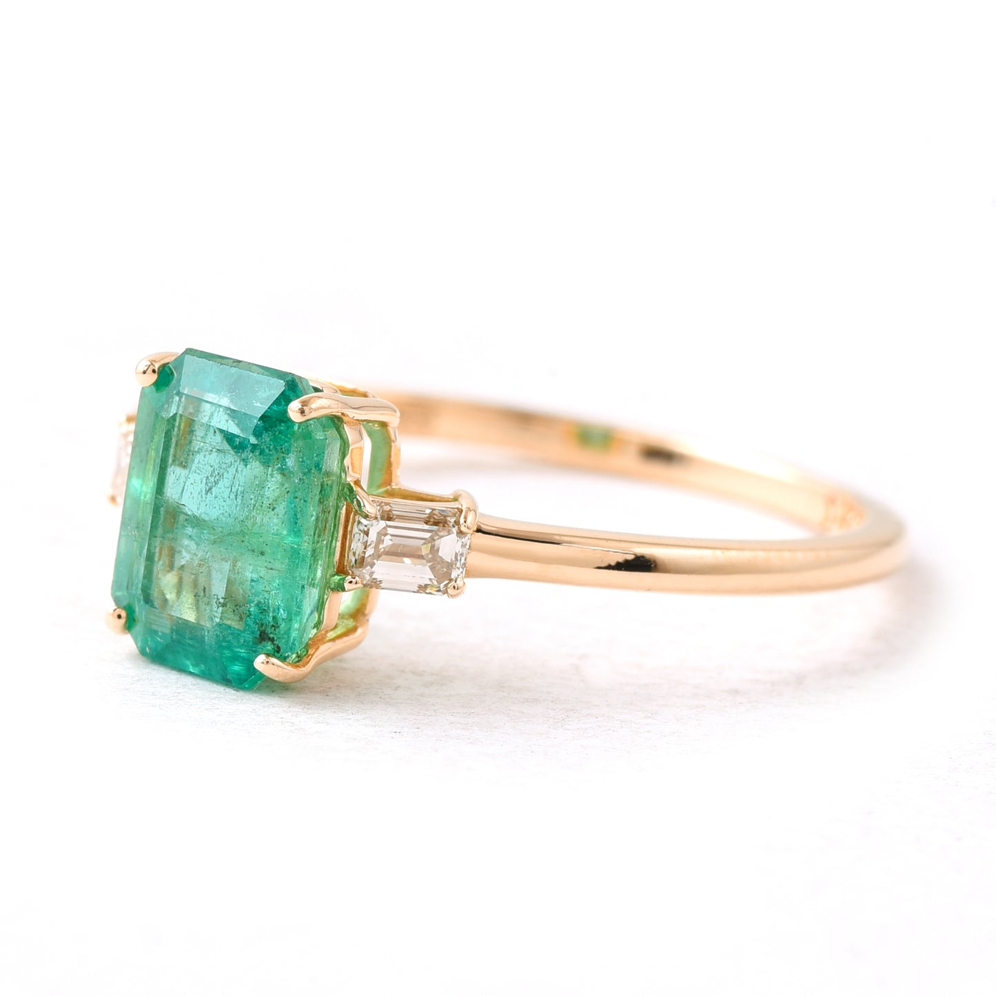 1.55 Ct Octagon Emerald 14K Gold Ring
