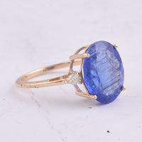 6.06 Ct Oval Natural Tanzanite 14K Gold Ring