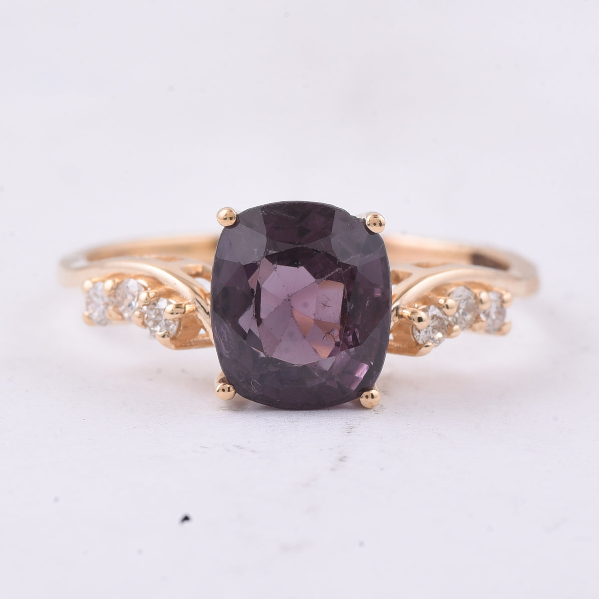 2.58 Ct Cushion Natural Spinel 14K Gold Ring