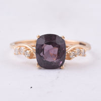 2.58 Ct Cushion Natural Spinel 14K Gold Ring