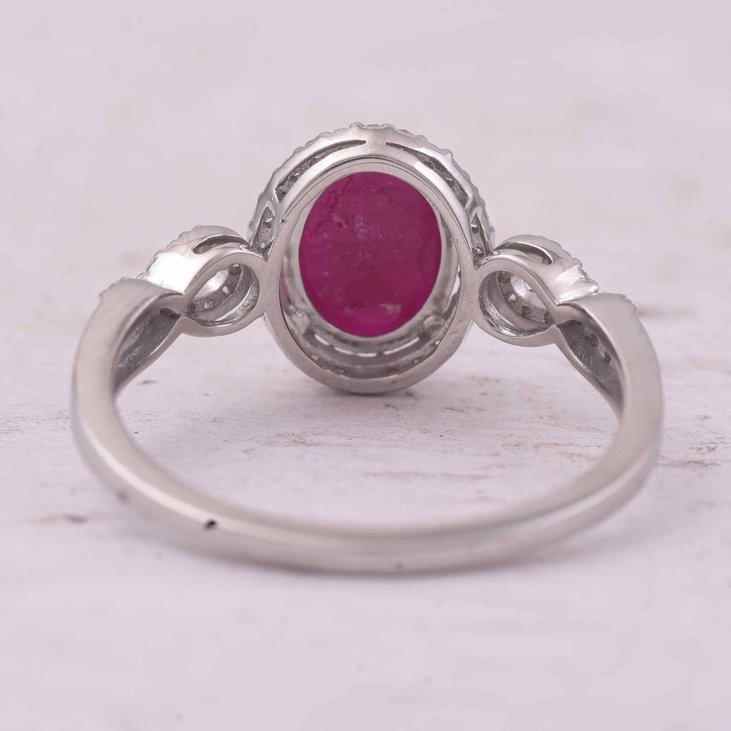 1.55 Ct Oval Mixed Cut Natural Ruby 950 Platinum Ring