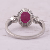 1.55 Ct Oval Mixed Cut Natural Ruby 950 Platinum Ring