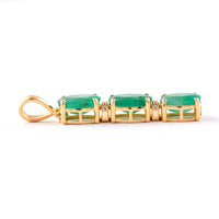 2.12 Ct Oval Mixed Cut Natural Emerald 14K Gold Pendant