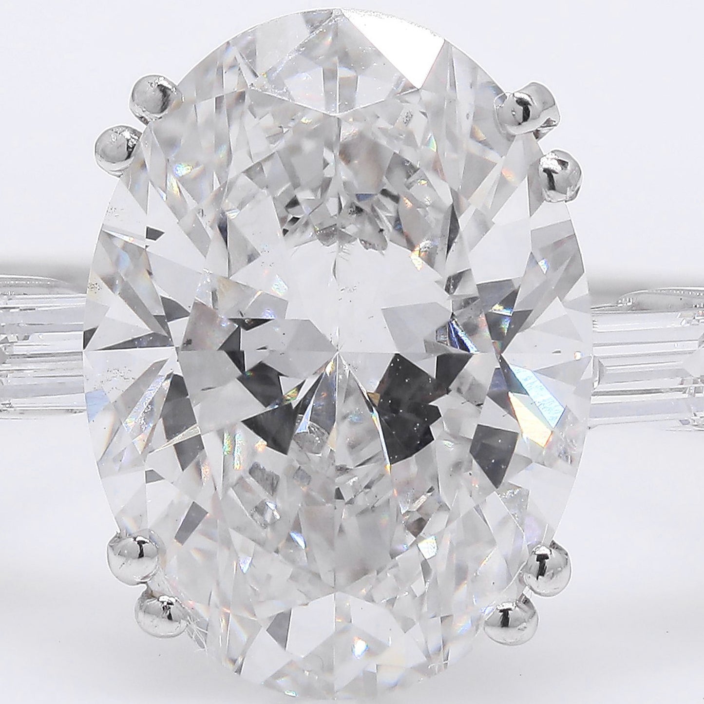 4.18 Ct Oval Brilliant Lab Grown Diamond 950 Platinum Ring