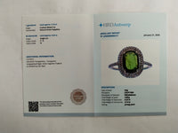 2.41 Ct Cushion Mixed Cut Natural Green Sapphire 950 Platinum Ring
