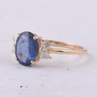 2.24 Ct Oval Natural Sapphire 14K Gold Ring