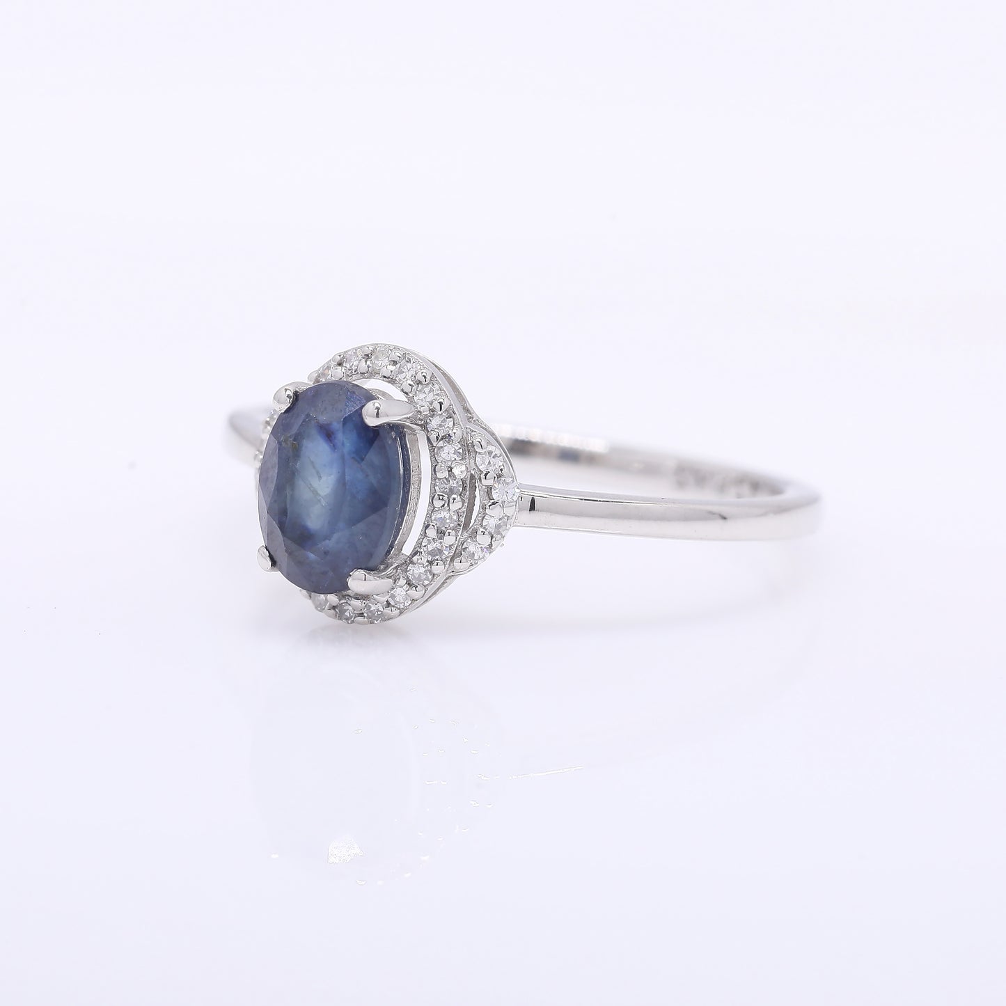 1.31 Ct Oval Mixed Cut Natural Sapphire 950 Platinum Ring