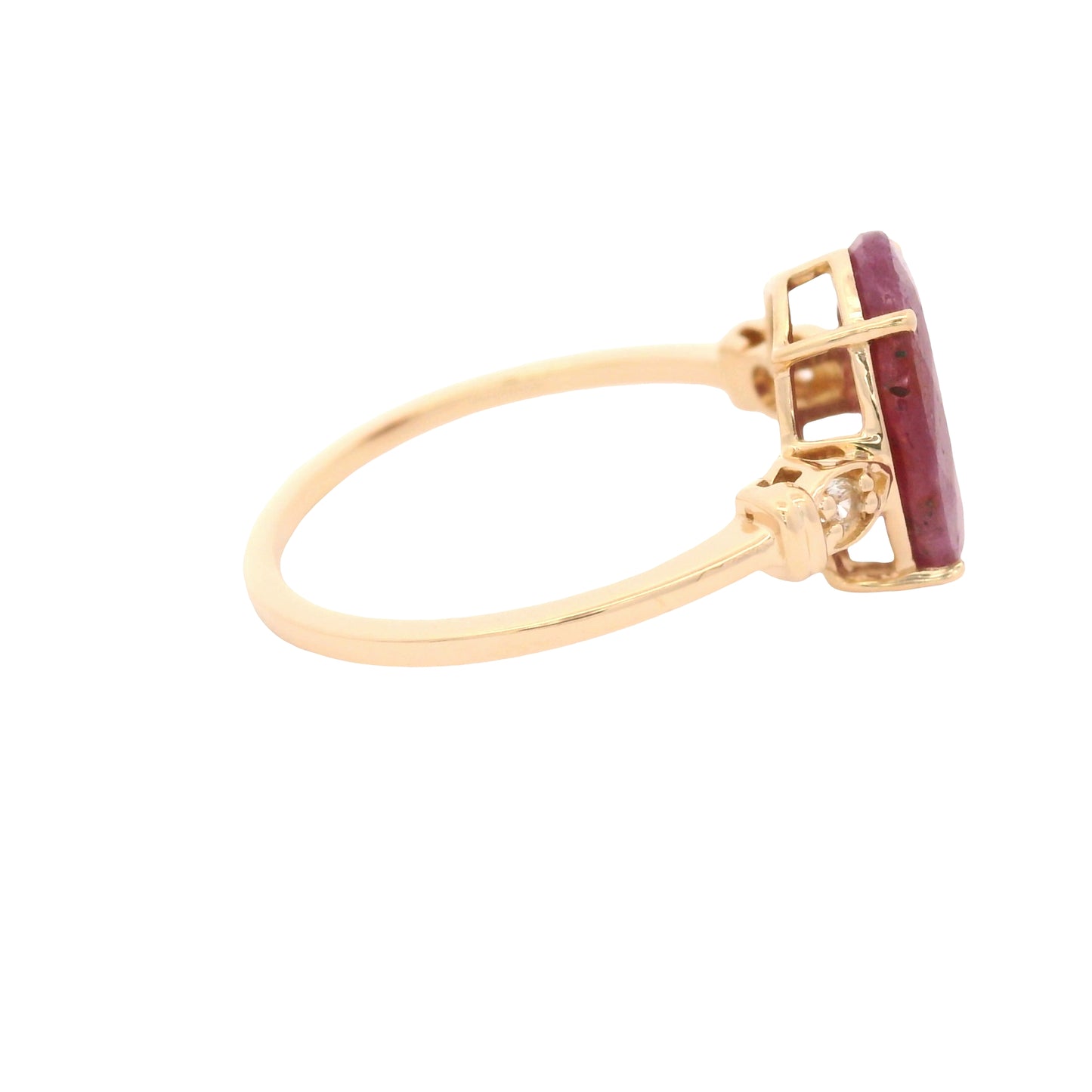3.42 Ct Oval Ruby 14K Gold Ring
