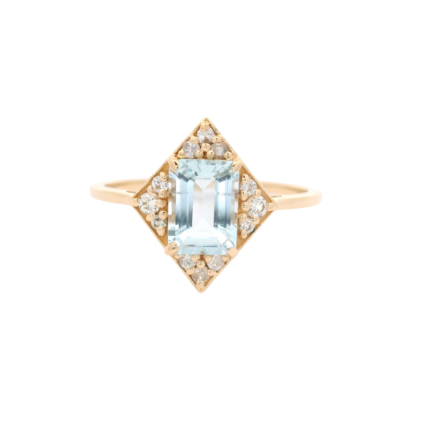 1.10 Ct Octagon Aquamarine 14K Gold Ring
