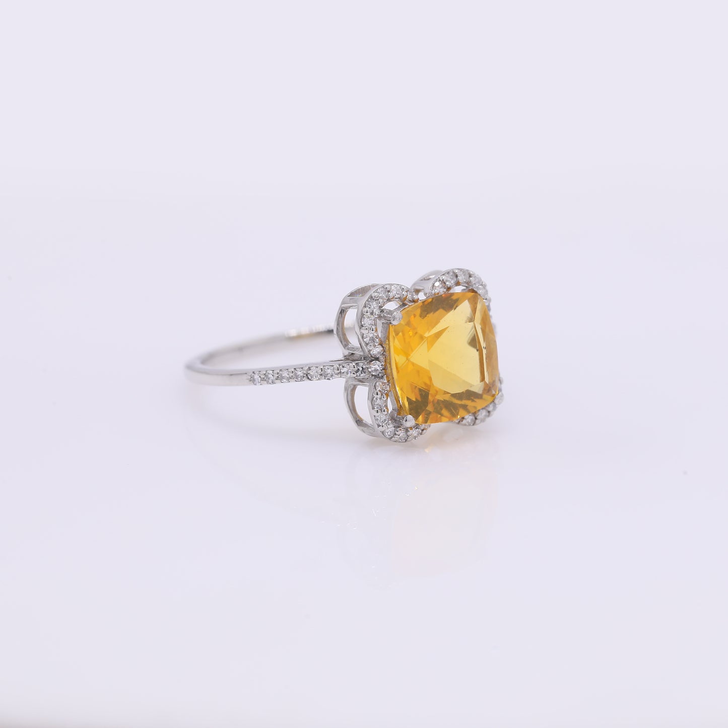 1.35 Ct Cushion Mixed Cut Natural Fire Opal 950 Platinum Ring