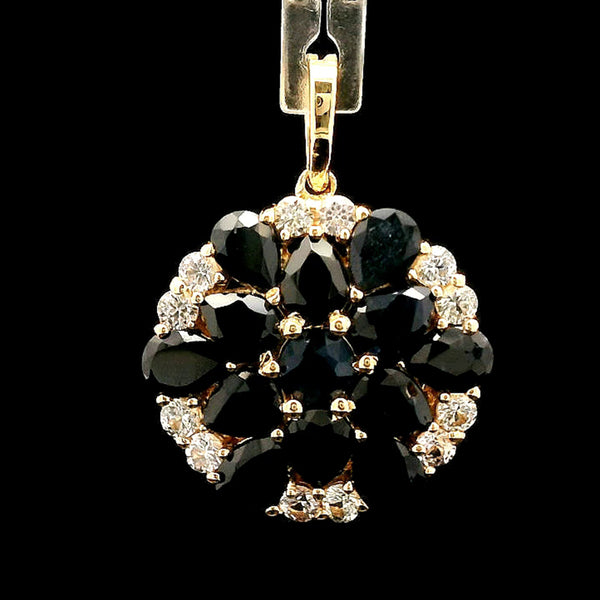 3.84 Ct Pear Sapphire 14K Gold Pendant