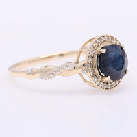 1.80 Ct Round Mixed Cut Natural Sapphire 14K Gold Ring