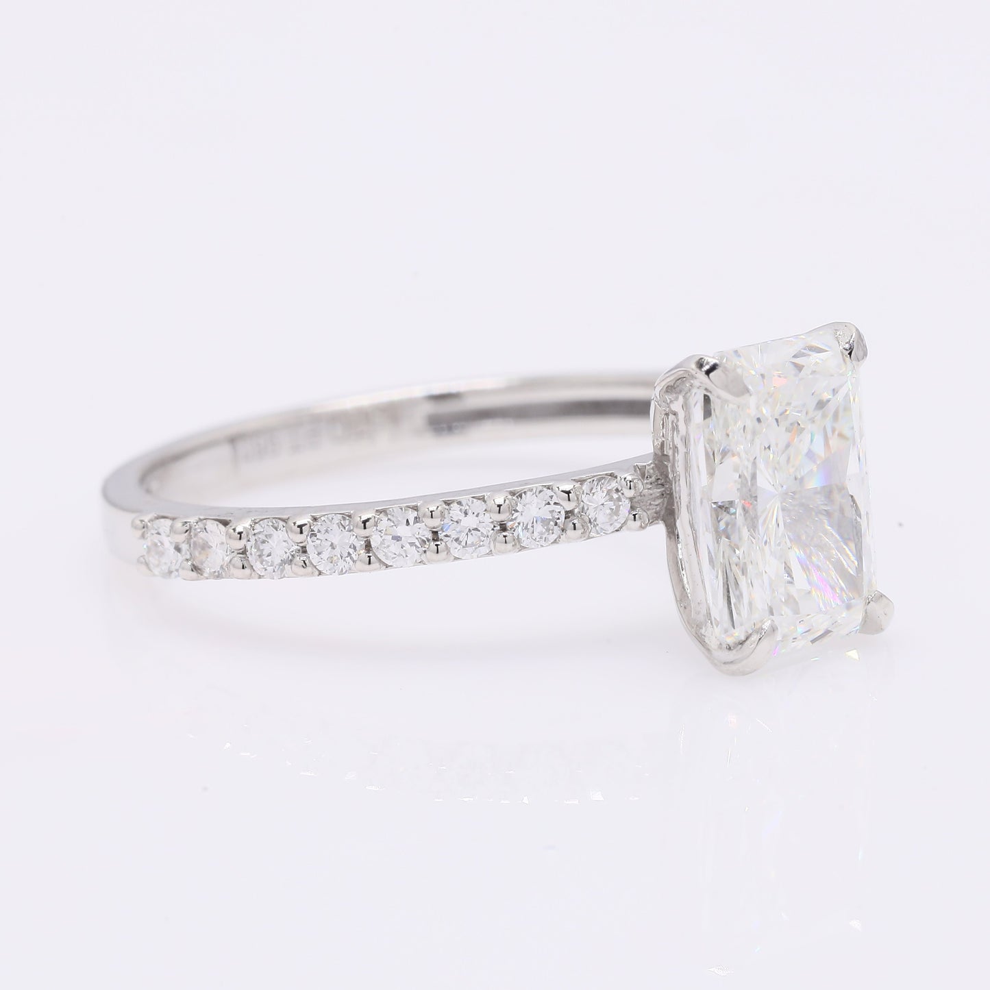 2.06 Ct Cut Cornere Rectangular Modifie Brilliant Lab Grown Diamond 950 Platinum Ring
