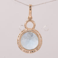 4.10 Ct Round Blue Topaz 9K Gold Pendant