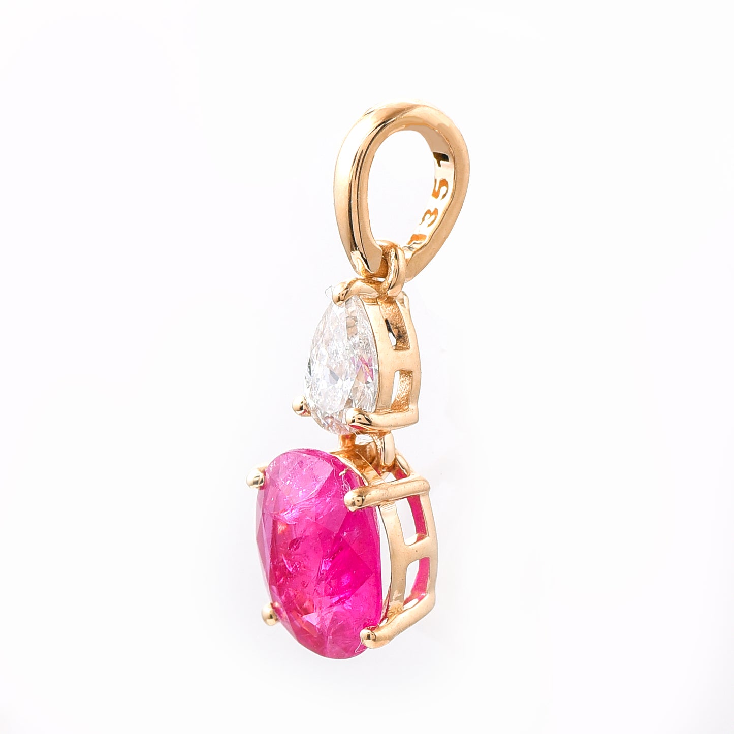 1.19 Ct Oval Ruby 14K Gold Pendant