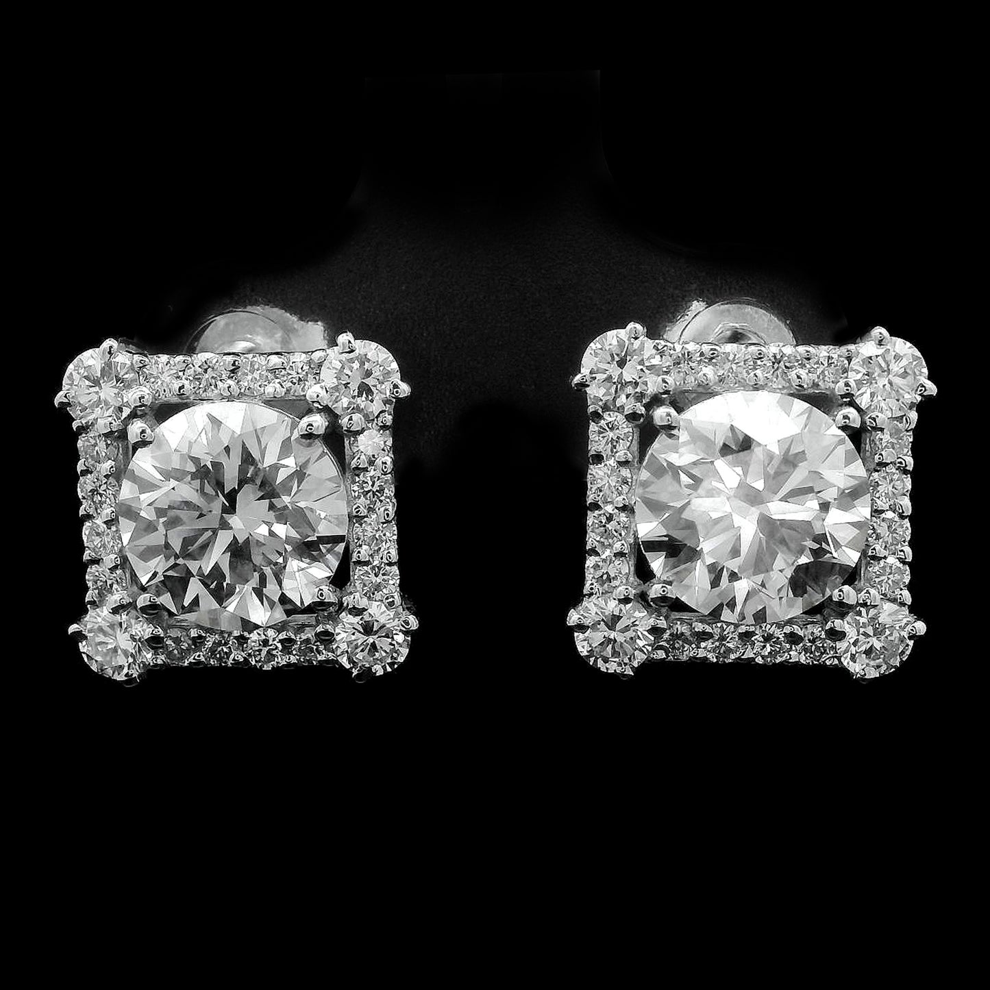 4.15 Carats Lab Grown Diamond 14K Gold Earrings