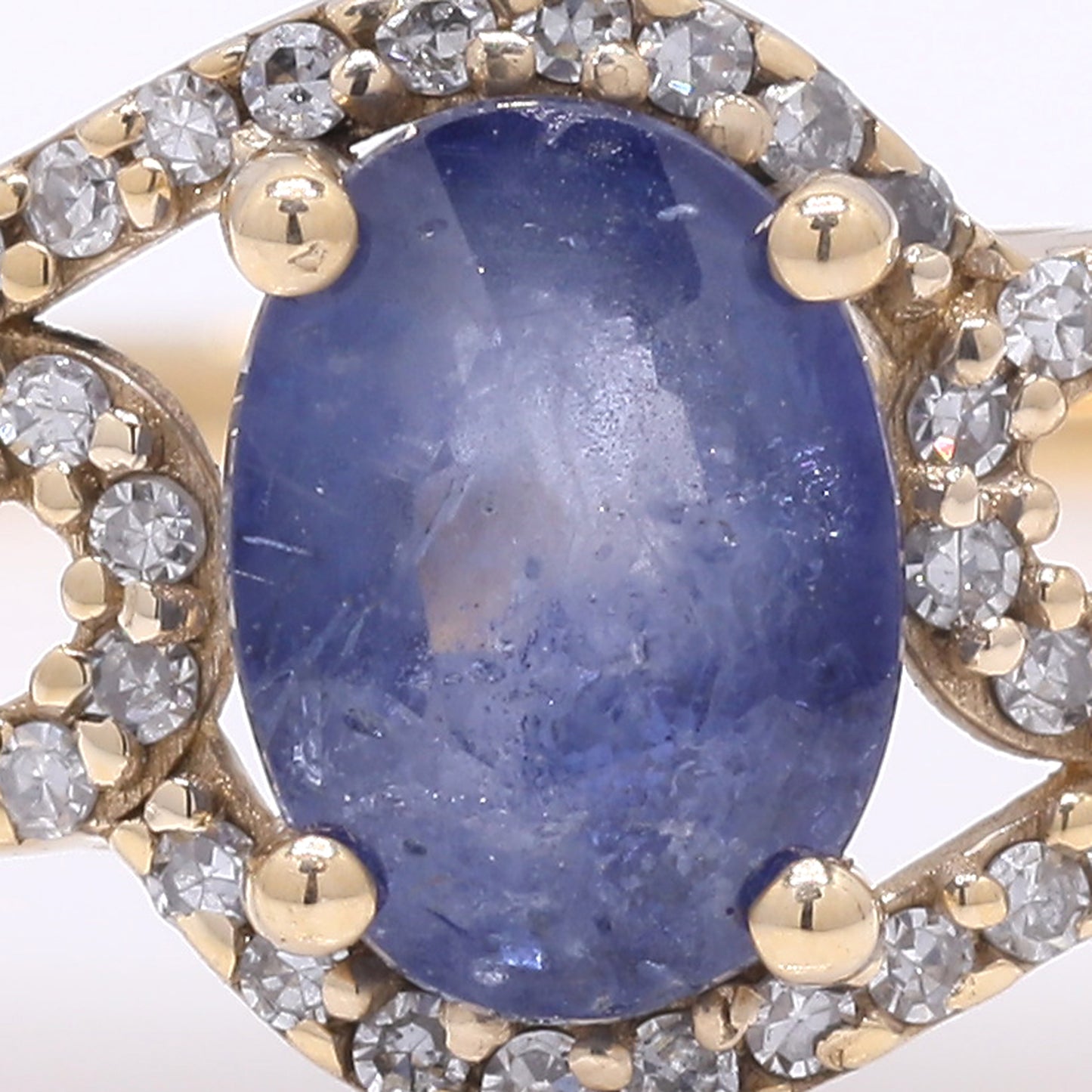 1.32 Ct Oval Mixed Cut Natural Sapphire 14K Gold Ring