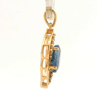 1.76 Ct Oval Sapphire 14K Gold Pendant