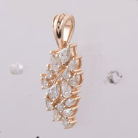 0.66 Ct Pear Natural Diamond 14K Gold Pendant