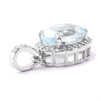 1.99 Ct Oval Mixed Cut Natural Aquamarine 950 Platinum Pendant