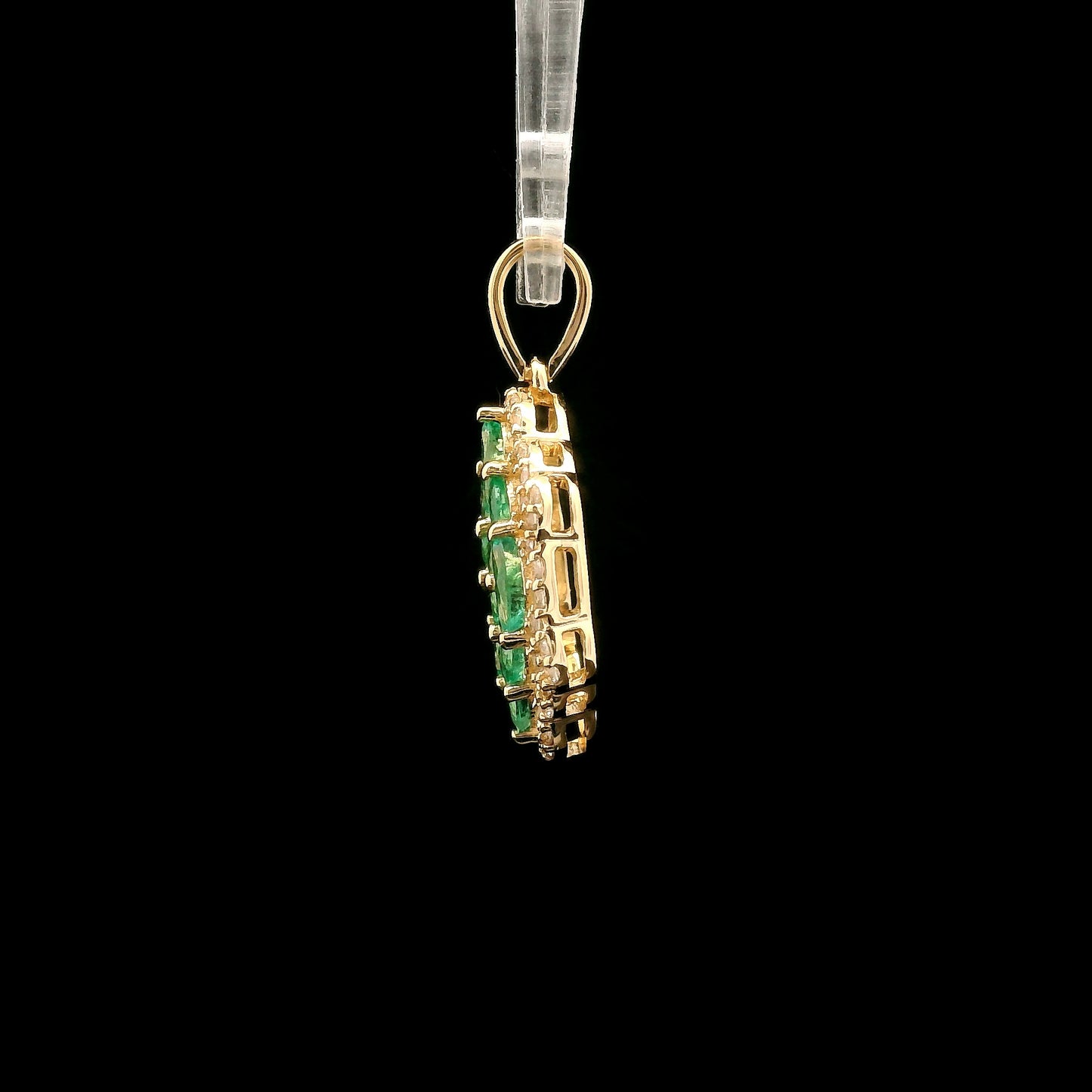 0.73 Ct Marquise Emerald 14K Gold Pendant