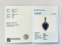 1.29 Ct Pear Natural Sapphire 14K Gold Pendant