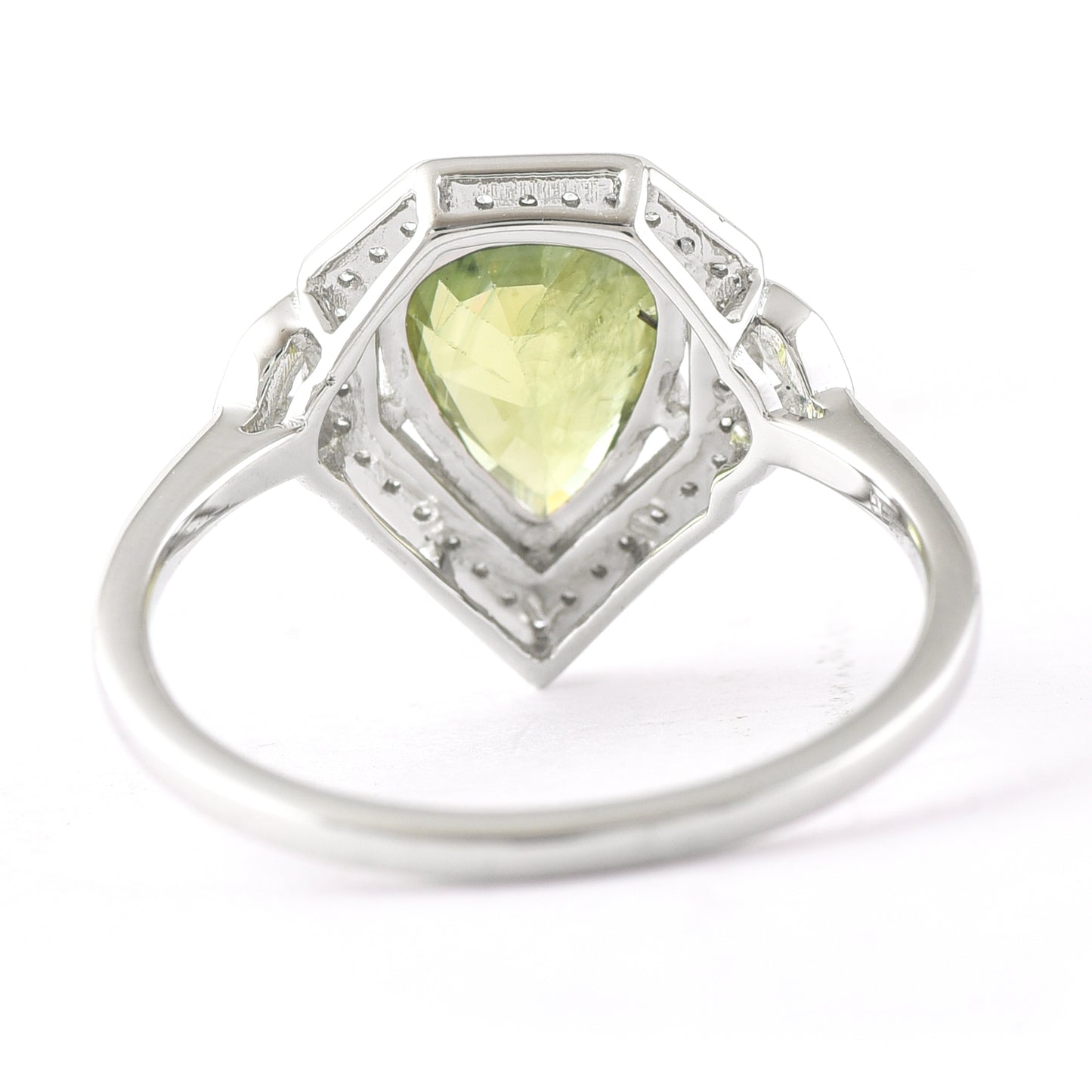 1.96 Ct Pear Mixed Cut Natural Green Sapphire 950 Platinum Ring