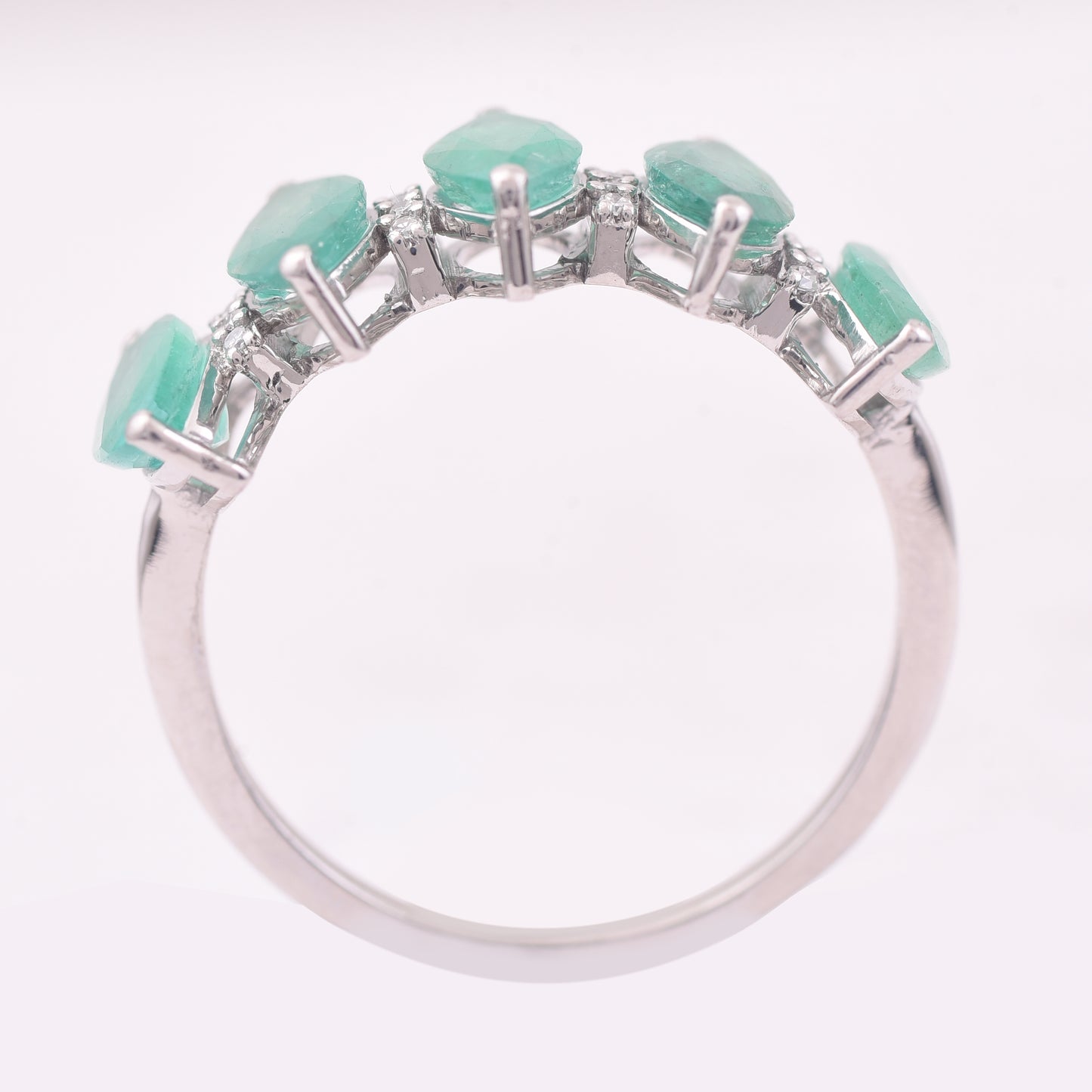 2.17 Ct Marquise Mixed Cut Natural Emerald 950 Platinum Ring