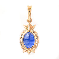 1.98 Ct Oval Mixed Cut Natural Sapphire 14K Gold Pendant