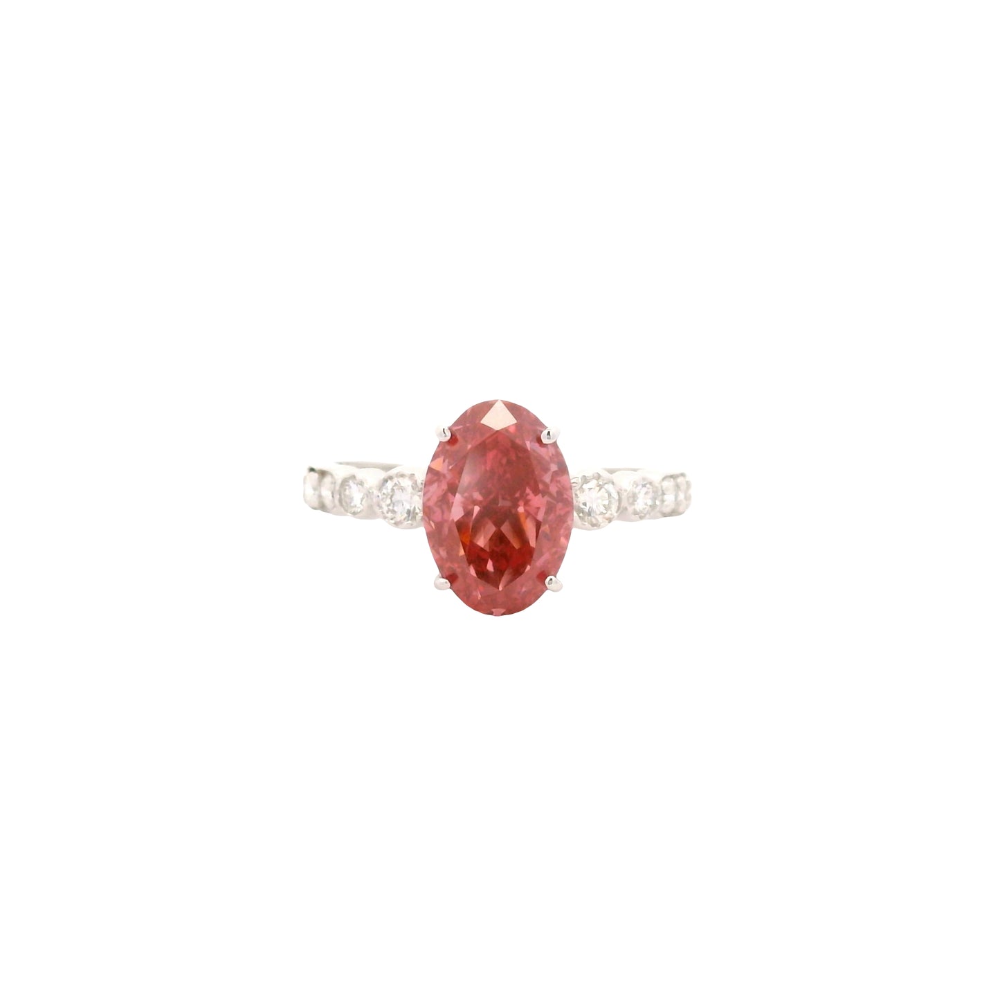 3.49 Carats Pink Lab Grown Diamond 14K Gold Ring
