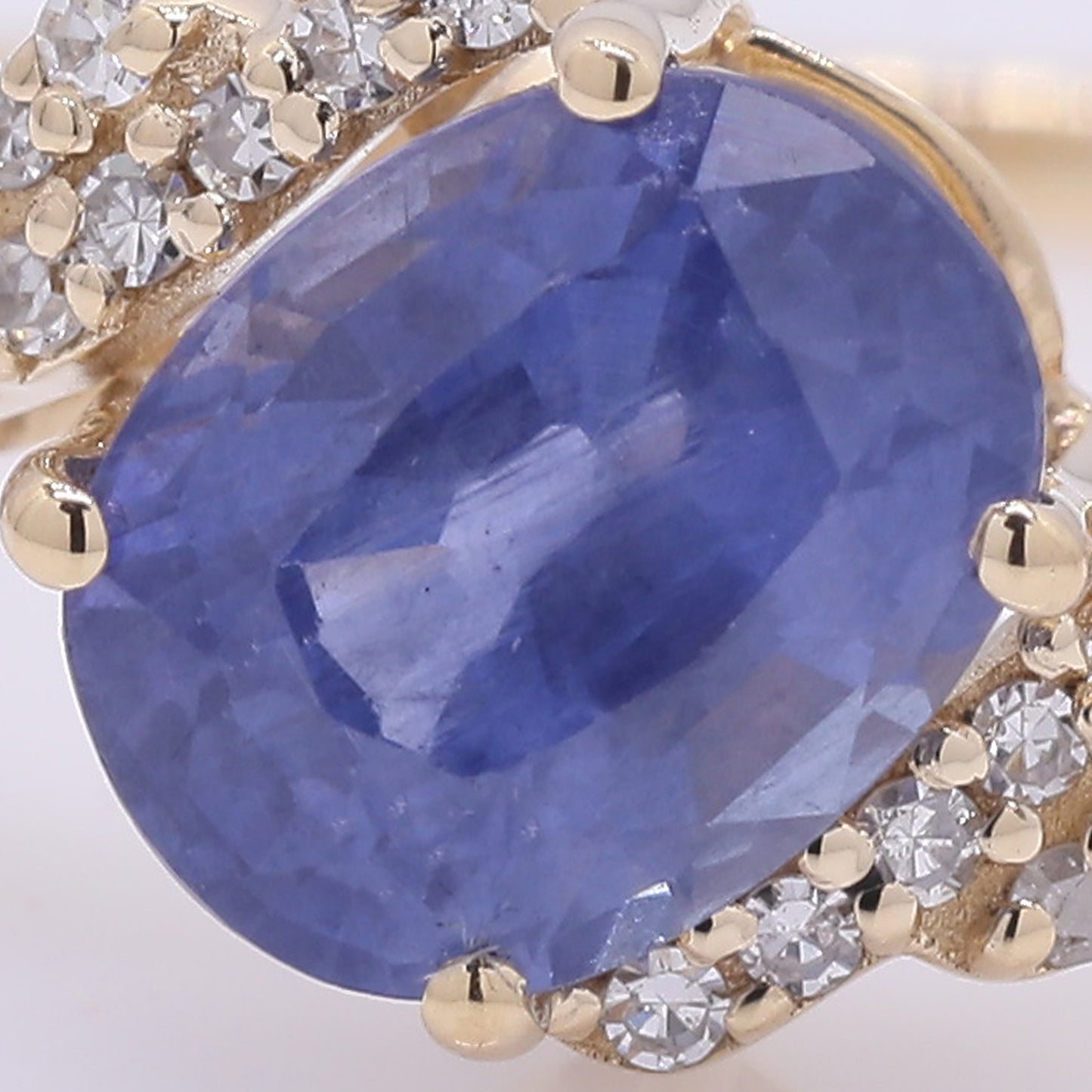 1.78 Ct Oval Mixed Cut Natural Sapphire 14K Gold Ring