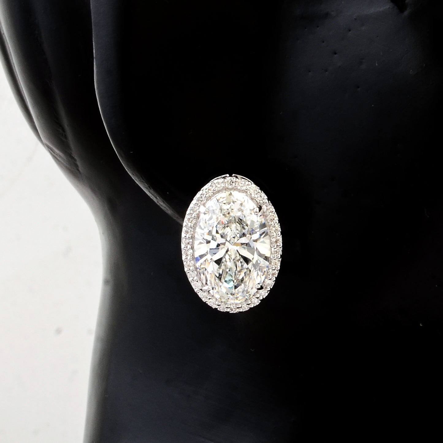 9.95 Carats Lab Grown Diamond 14K Gold Earrings
