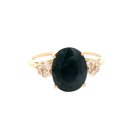 3.59 Ct Oval Sapphire 14K Gold Ring