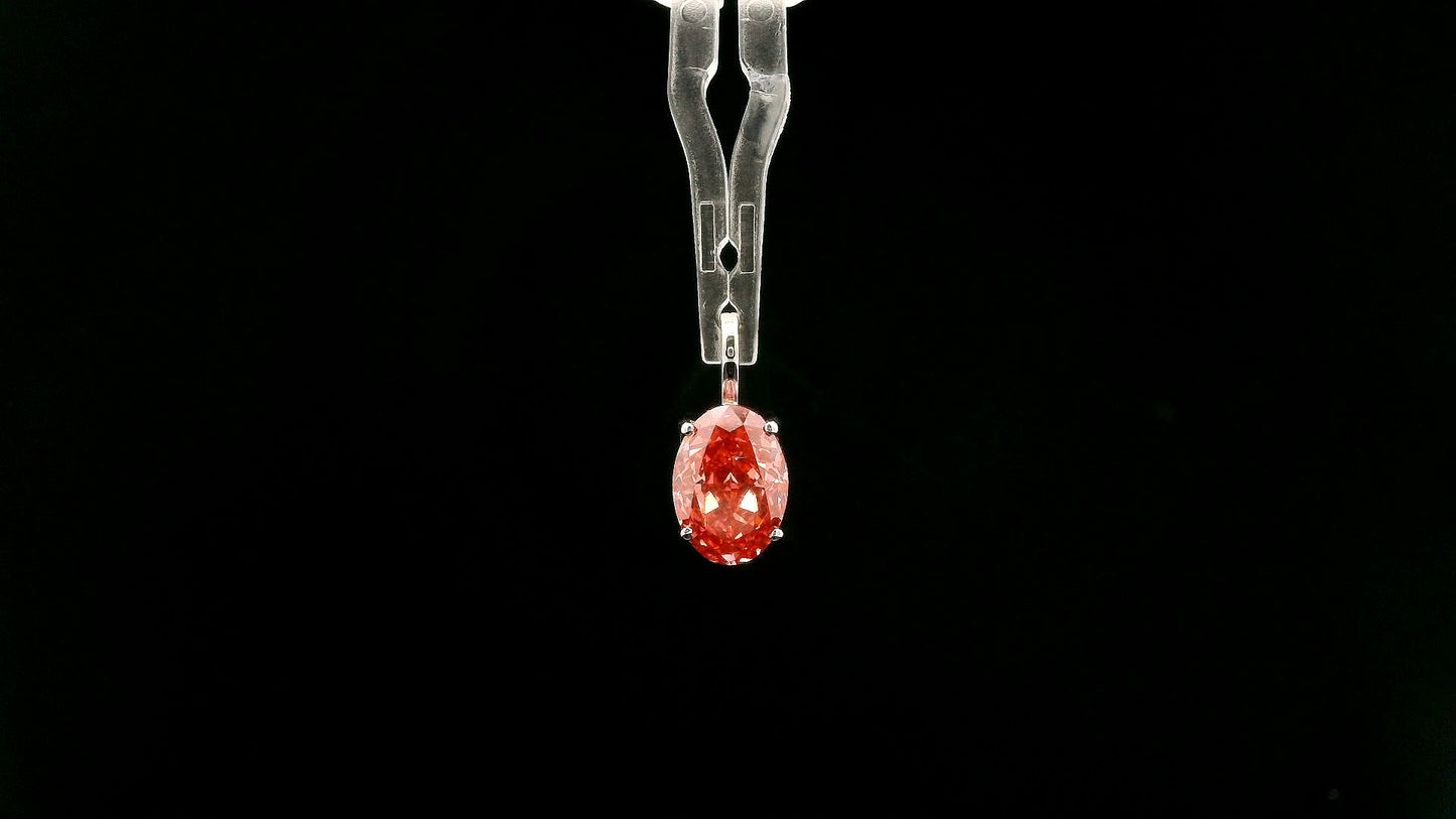 2.02 Carats Pink Lab Grown Diamond 14K Gold Pendant