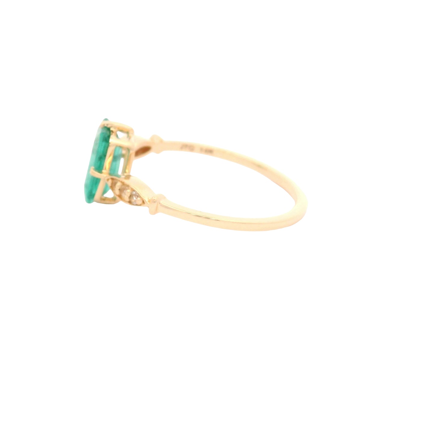 1.11 Ct Octagon Emerald 14K Gold Ring