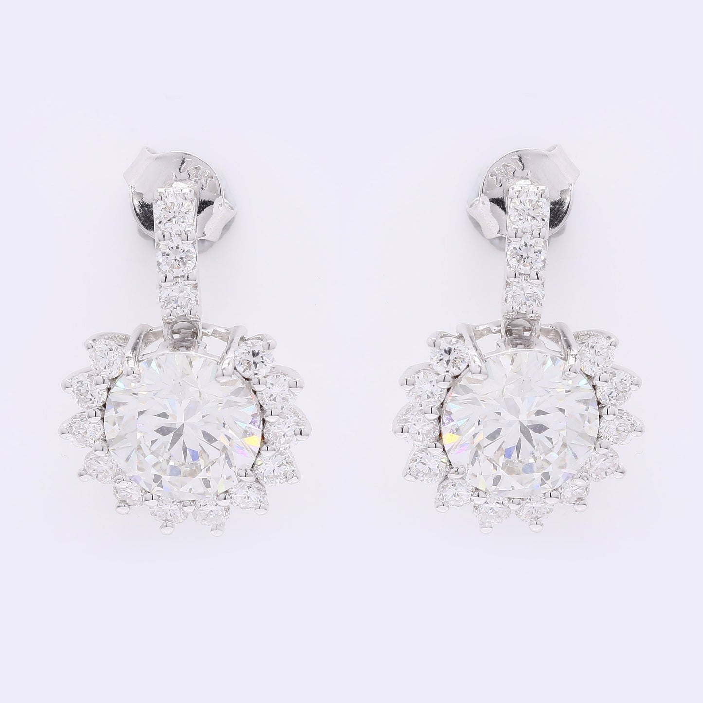 4.07 Carats Lab Grown Diamond 14K Gold Earrings