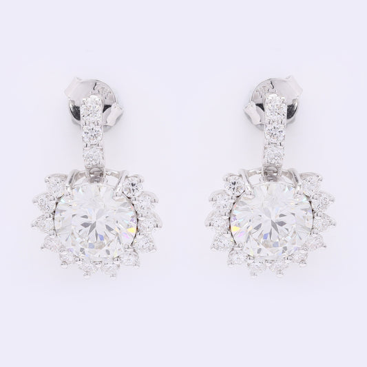 4.07 Carats Lab Grown Diamond 14K Gold Earrings