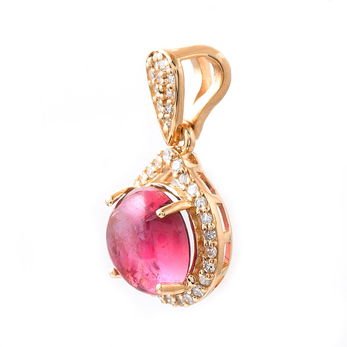 1.58 Ct Round Tourmaline 14K Gold Pendant