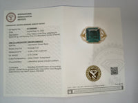 4.00 Ct Emerald Cut Lab Grown Emerald 14K Gold Ring